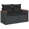 vidaXL Salon de jardin 5 pcs avec coussins noir r&eacute;sine tress&eacute;e