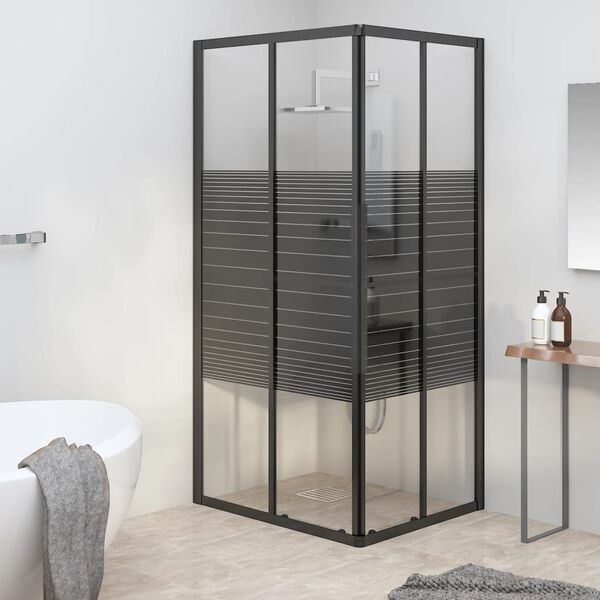 vidaXL Cabine de douche &agrave; rayures ESG 90x70x180 cm Noir