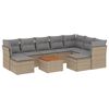 vidaXL Salon de jardin avec coussins 10 pcs beige r&eacute;sine tress&eacute;e