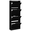 vidaXL Armoire &agrave; chaussures noir 60x21x163,5 cm bois d'ing&eacute;nierie