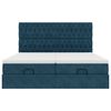 VidaXL Cadre de lit ottoman avec matelas bleu fonc&eacute; 160x200 cm velours