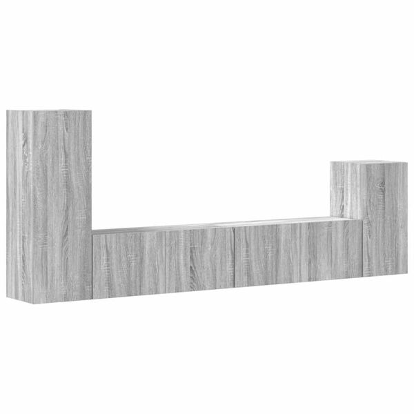 vidaXL Ensemble de meubles TV 4 pcs Sonoma gris Bois d'ing&eacute;nierie
