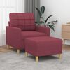 vidaXL Fauteuil avec repose-pied Rouge bordeaux 60 cm Tissu