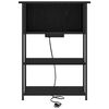 vidaXL Cabinet de chevet Ch&ecirc;ne noir 55 x 31 x 76 cm Bois d'ing&eacute;nierie