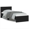 vidaXL Cadre de lit sans matelas avec t&ecirc;te de lit noir 90x190 cm
