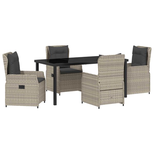 vidaXL Ensemble de salle &agrave; manger pour jardin 5 pcs Gris clair