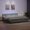 vidaXL Sommier &agrave; lattes de lit et matelas et LED gris clair 180x220cm velours