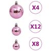 vidaXL Ensemble de boules de Noël 111 pièces rose polystyrène