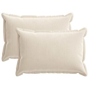 vidaXL Housse de coussin 2 pc HOUTEN Cr&egrave;me 30 x 50 cm Tissu Chenille