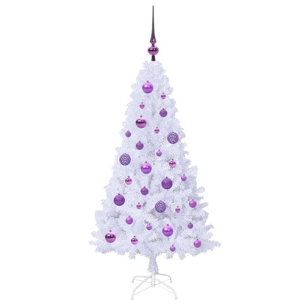 vidaXL Sapin de Noël artificiel avec 150 LED Blanc 120 cm PVC et Acier