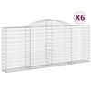 vidaXL Paniers &agrave; gabions arqu&eacute;s 6 pcs 300x30x120/140 cm fer galvanis&eacute;