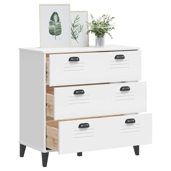 vidaXL Commode VIKEN blanc bois d'ingénierie