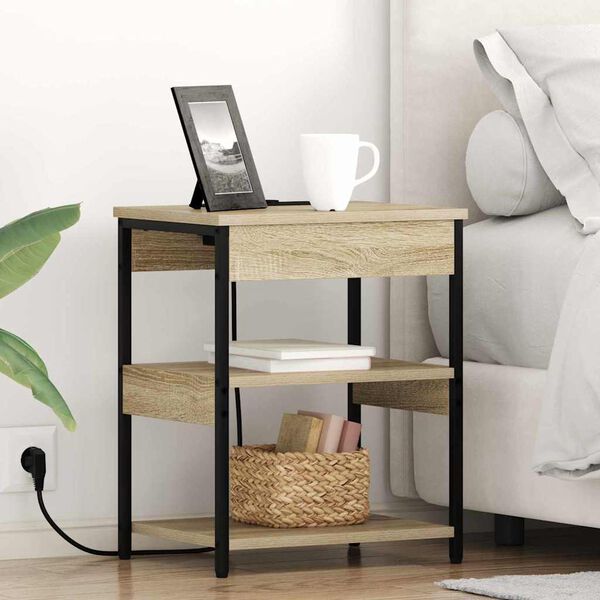 vidaXL Cabinet de chevet 2 pcs Ch&ecirc;ne Sonoma 41 x 31 x 51 cm