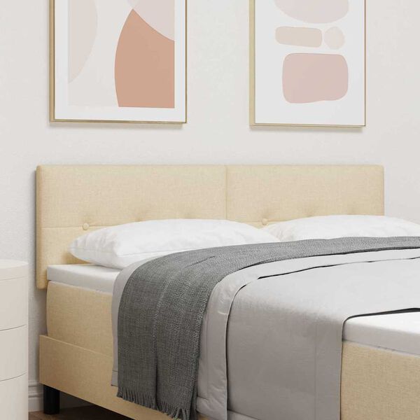 vidaXL T&ecirc;te de lit r&eacute;glable en hauteur Cr&egrave;me 144 cm tissu