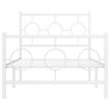 vidaXL Cadre de lit métal sans matelas avec pied de lit blanc 90x190cm