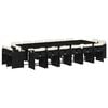 vidaXL Ensemble &agrave; manger de jardin 17 pcs coussins noir r&eacute;sine tress&eacute;e