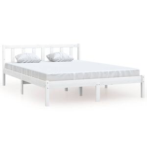 vidaXL Cadre de lit sans matelas blanc bois massif 160x200 cm