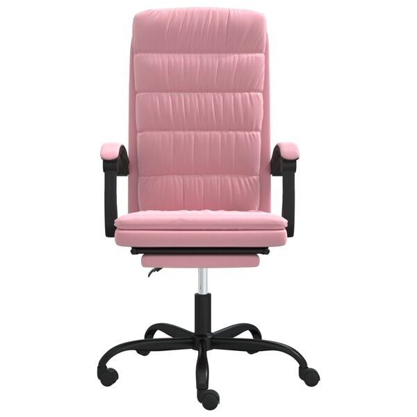 vidaXL Fauteuil inclinable de bureau Rose Velours