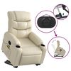 vidaXL Fauteuil inclinable de massage Crème Similicuir