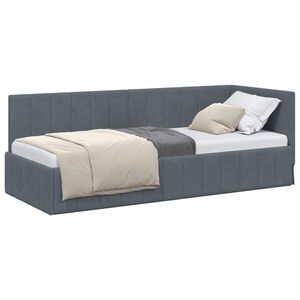 vidaXL Cadre de lit d'angle Gris fonc&eacute; 80 cm x 200 cm Velours