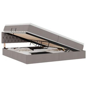 vidaXL Lit avec rangement et matelas avec matelas Taupe 200 x 200 cm