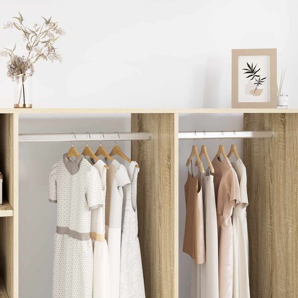 vidaXL Tige de placard 2 pcs Argent&eacute; 764 x 15 x 29 mm