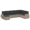 vidaXL Salon de jardin 8 pcs avec coussins gris clair r&eacute;sine tress&eacute;e