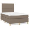 vidaXL Sommier &agrave; lattes de lit avec matelas taupe 120x190 cm tissu