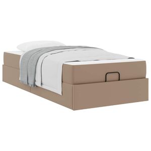 vidaXL Cadre de lit avec matelas avec matelas 2 pcs Tan PVC