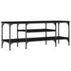 vidaXL Meuble TV noir 121x35x45 cm bois d'ing&eacute;nierie et fer