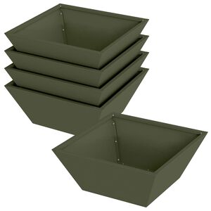 vidaXL Cache-pot de jardin 5 pcs Vert olive 40 x 40 x 15 cm