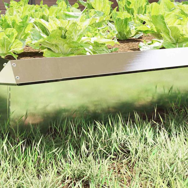 vidaXL Cl&ocirc;ture &agrave; escargots 16 pcs Argent 50 x 3,5 x 25 cm