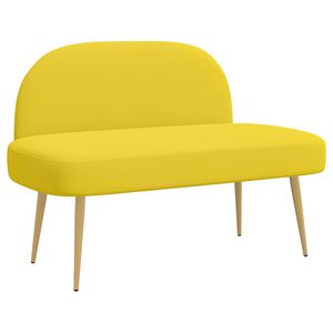 vidaXL Banc rembourr&eacute; avec dossier Jaune clair 110 x 60 x 76 cm