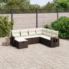 vidaXL Salon de jardin avec coussins 7 pcs marron r&eacute;sine tress&eacute;e