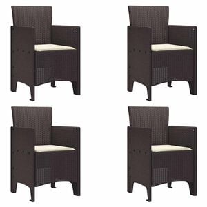 vidaXL Chaise de jardin 4 pc Marron Polypropyl&egrave;ne