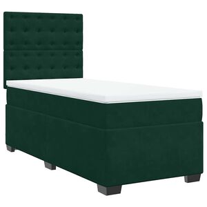 vidaXL Sommier &agrave; lattes de lit et matelas Vert fonc&eacute; 80x200 cm Velours
