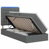vidaXL Lit de rangement LED avec matelas Gris fonc&eacute; 90 x 190 cm Tissu