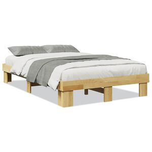 vidaXL Cadre de lit sans matelas 120x200 cm bois massif de ch&ecirc;ne