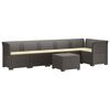 vidaXL Canap&eacute; de Jardin 6 Places avec Coussins Aspect Rattan PP