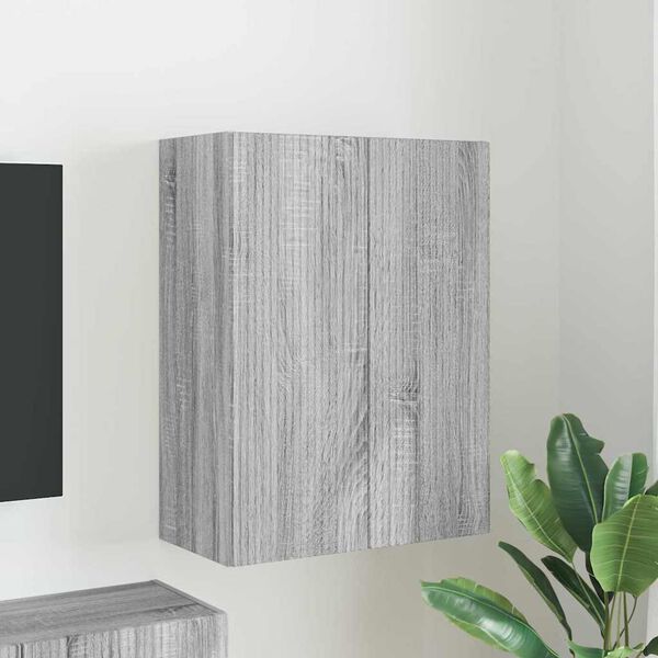 vidaXL Meuble TV mural Gris Sonoma 59,5 x 31 x 80 cm Bois d'ing&eacute;nierie