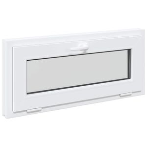 vidaXL Fen&ecirc;tre de sous-sol RISOR 90 x 40 cm PVC et verre Blanc