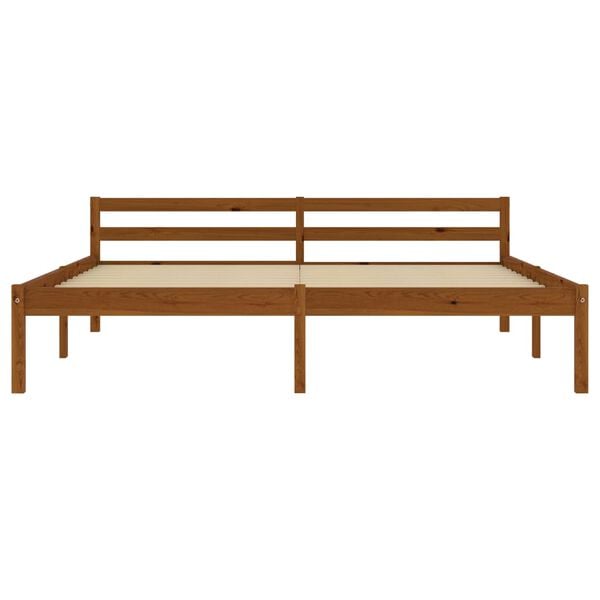 vidaXL Cadre de lit sans matelas marron miel bois massif pin 180x200cm