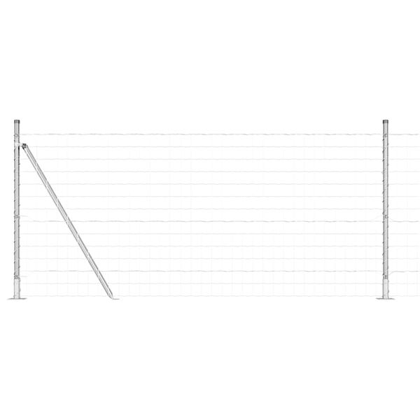 vidaXL Cl&ocirc;ture avec poteau Argent&eacute; 1 x 25 m Acier