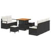 vidaXL Ensemble de canap&eacute; de jardin 8 pc Noir polyrotin