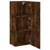 vidaXL Meuble TV mural chêne fumé 40,5x30x102 cm bois d'ingénierie