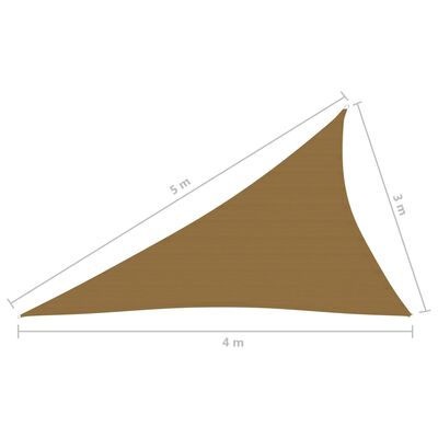 vidaXL Voile d'ombrage 160 g/m² Taupe 3x4x5 m PEHD