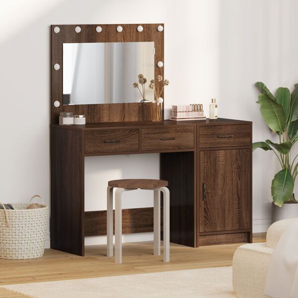 vidaXL Table de Toilette avec tiroir 2 pcs Marron 40 x 41 x 75 cm