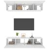 vidaXL Meubles TV 4 pcs blanc 80x30x30 cm bois d'ingénierie