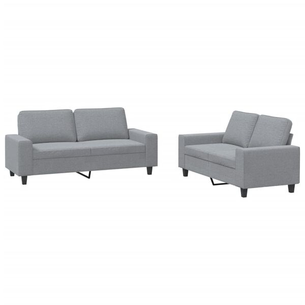 vidaXL Ensemble de canap&eacute;s 2 pcs gris clair tissu