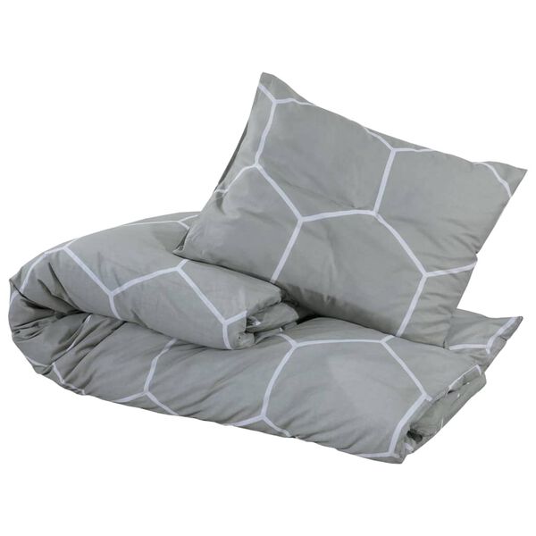 vidaXL Ensemble de housse de couette Gris 155x220 cm Coton